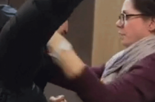 Claire helping someone in our homes