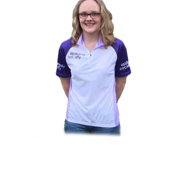 woman in cycling shirt