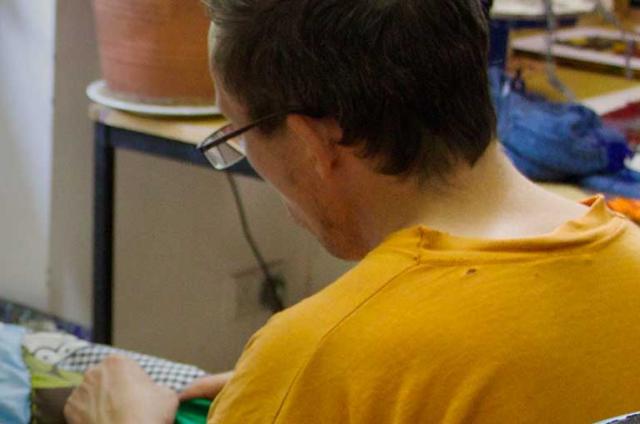 One of our residents doing some art